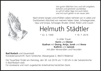 Anzeige von Helmuth Städtler von MGO