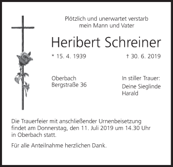 Anzeige von Heribert Schreiner von MGO