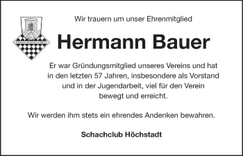 Anzeige von Hermann Bauer von MGO