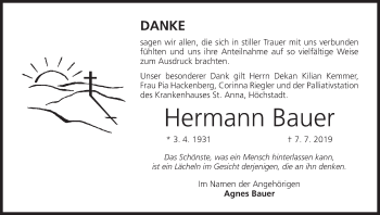 Anzeige von Hermann Bauer von MGO