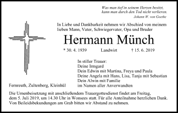 Anzeige von Hermann Münch von MGO