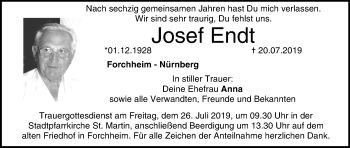 Anzeige von Josef Endt von MGO