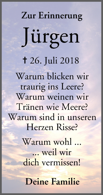 Anzeige von Jürgen  von MGO