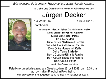 Anzeige von Jürgen Decker von MGO