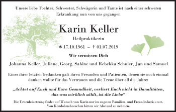 Anzeige von Karin Keller von MGO