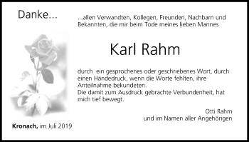 Anzeige von Karl Rahm von MGO