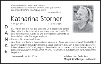 Anzeige von Katharina Storner von MGO