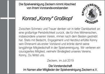 Anzeige von Konrad Großkopf von MGO