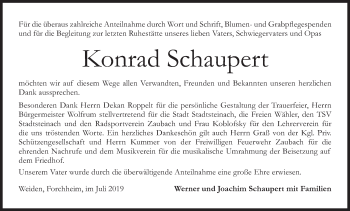 Anzeige von Konrad Schaupert von MGO