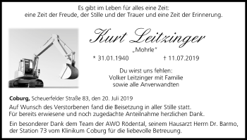 Anzeige von Kurt Leitzinger von MGO
