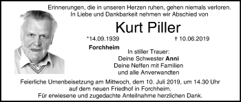 Anzeige von Kurt Piller von MGO