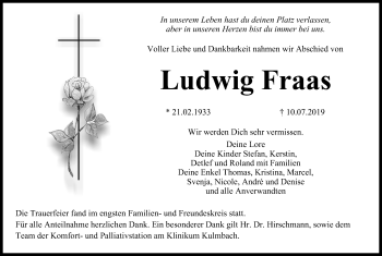 Anzeige von Ludwig Fraas von MGO