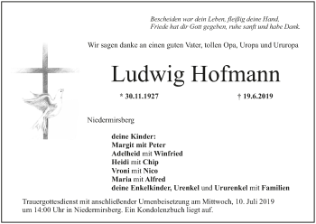 Anzeige von Ludwig Hofmann von MGO