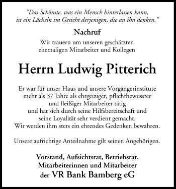 Anzeige von Ludwig Pitterich von MGO