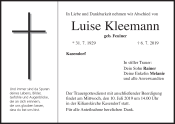 Anzeige von Luise Kleemann von MGO