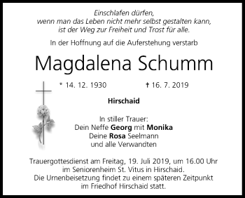 Anzeige von Magdalena Schumm von MGO