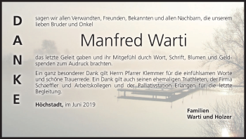 Anzeige von Manfred Warti von MGO