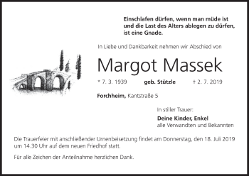 Anzeige von Margot Massek von MGO
