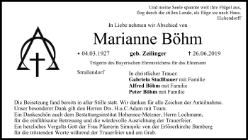 Anzeige von Marianne Böhm von MGO
