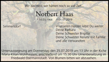 Anzeige von Norbert Haas von MGO