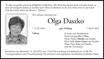 Anzeige von Olga Daszko von MGO
