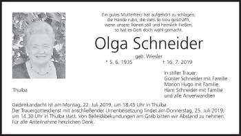 Anzeige von Olga Schneider von MGO