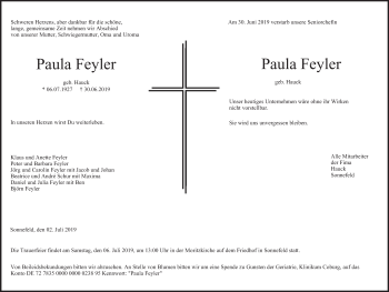Anzeige von Paula Feyler von MGO
