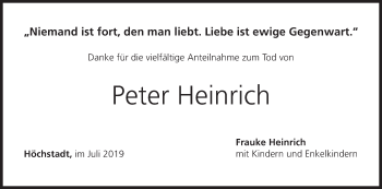 Anzeige von Peter Heinrich von MGO