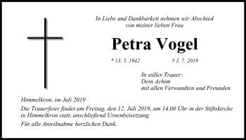 Anzeige von Petra Vogel von MGO