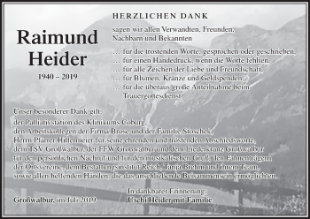 Anzeige von Raimund Heider von MGO