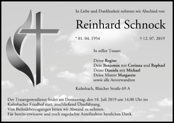 Anzeige von Reinhard Schnock von MGO