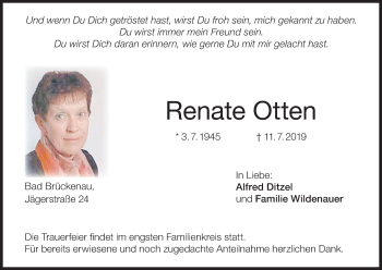 Anzeige von Renate Otten von MGO