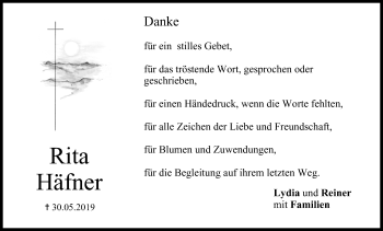 Anzeige von Rita Häfner von MGO