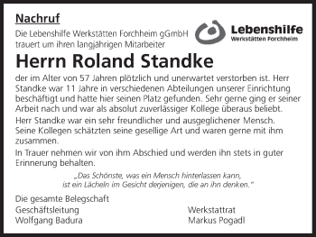 Anzeige von Roland Standke von MGO