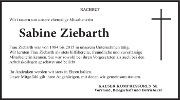 Anzeige von Sabine Ziebarth von MGO