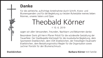 Anzeige von Theobald Körner von MGO