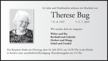 Anzeige von Therese Bug von MGO