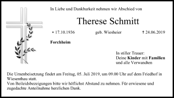 Anzeige von Therese Schmitt von MGO