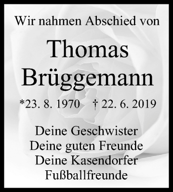 Anzeige von Thomas Brüggemann von MGO