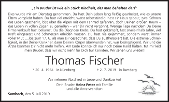Anzeige von Thomas Fischer von MGO