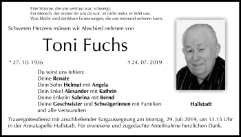 Anzeige von Toni Fuchs von MGO