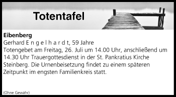 Anzeige von Totentafel vom 26.07.2019 von MGO