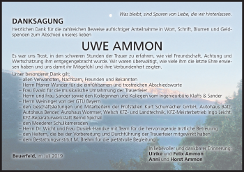 Anzeige von Uwe Ammon von MGO