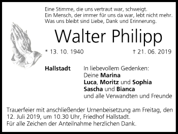 Anzeige von Walter Philipp von MGO