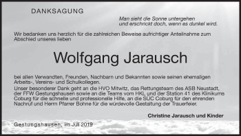 Anzeige von Wolfgang Jarausch von MGO