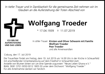 Anzeige von Wolfgang Troeder von MGO