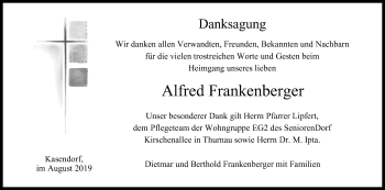 Anzeige von Alfred Frankenberger von MGO