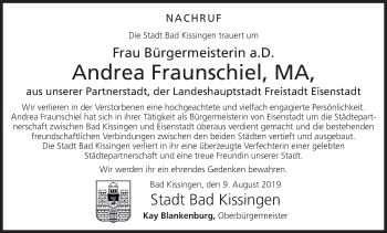 Anzeige von Andrea Fraunschiel von MGO