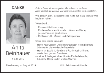 Anzeige von Anita Beinhauer von MGO