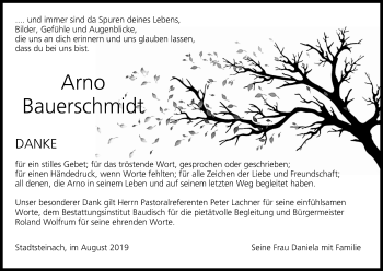 Anzeige von Arno Bauerschmidt von MGO